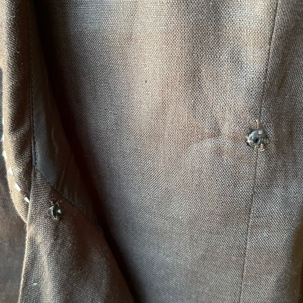 Talbots Chocolate Brown Linen-Blend Wrap Vest with Side Tie - Picture 9 of 9